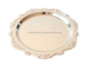 Bandeja metálica de latón con mango lateral, decoración de diseño real, bandeja rectangular de latón metálico para servir, bandeja para servir - Product Image 5