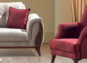 Naz Modern Wood Apartment Living Room Sofa Set - Product Image 3