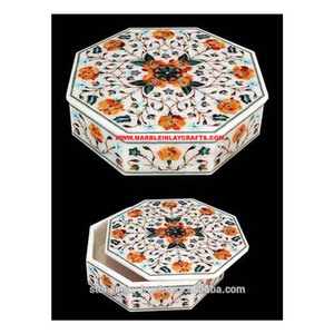 White Marble Inlay Jewellery <b>Box</b> - Product Image 1