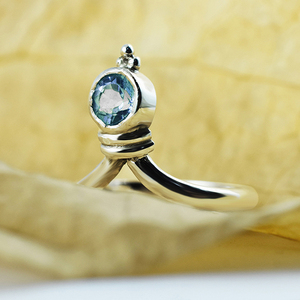 Bague en argent Sterling 925, forme ronde impressionnante, lunette bleu ciel, topaze bleue, bijoux en argent en ligne, vente en gros - Product Image 2