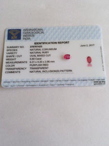Piedra preciosa roja de corte ovalado de rubí Natural Certificada por IGI de Mozambique - Product Image 2