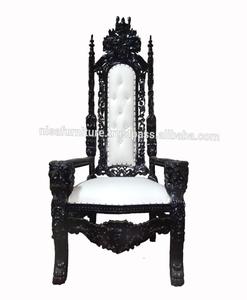 Silla de trono de Rey León barroco negro, boda de lujo, muebles de madera maciza y restaurante, aplicación barata para sala de estar y comedor - Product Image 2