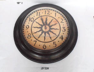 นาฬิกาแขวนผนังโลหะสไตล์วินเทจ,ของตกแต่งผนังหน้าปัดรูปดวงอาทิตย์สำหรับตกแต่งบ้านห้องนั่งเล่น - Product Image 2