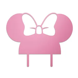 Minnie Mouse Oren Cake Topper, Roze Acryl Minnie Mouse Cake Topper voor Mooie Meisje