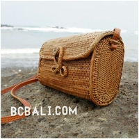Tas Clutch Wanita Ata Anyaman Tangan, Dompet Buatan Tangan dengan Pegangan Kulit Panjang, Dompet Buatan Tangan Bermotif Geometris, Tahan Air dengan Pengait dan Perekat