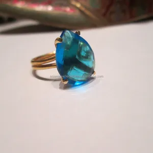 925 Sterling silver <b>Blue</b> Hydro Quartz Handmade Gemstone Fine <b>Ring</b> - Product Image 1