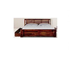 Giường đôi hiện đại với lưu trữ tự nhiên rắn Rosewood và gỗ tếch tường giường thiết kế cho phòng ngủ đồ nội thất nhà - Product Image 1