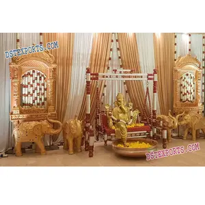 Wedding Ganesha On Swing Entrance Decor Marriage reception stage decoration wedding mandap stage decoration