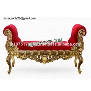Sofá Moderno de Madera de Teca sin Respaldo para Bodas Musulmanas, Bodas Asiáticas, Elegante Juego de Sofás para Bodas - Product Image 1