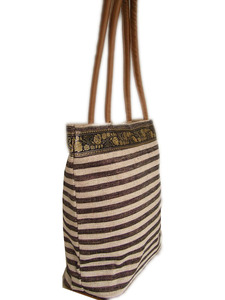 BOLSO DE MUJER DE ALGODÓN TISNADO A MANO CON CIERRE DE CORDÓN Y 1 COMPARTIMENTO PARA USO DIARIO - Product Image 4