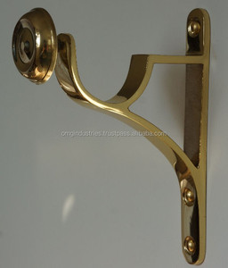 OMG Industries Simple Style Single & Double Iron & Brass Metal <b>Curtain</b> Rod Hold Bracket Wall Mount - Product Image 1