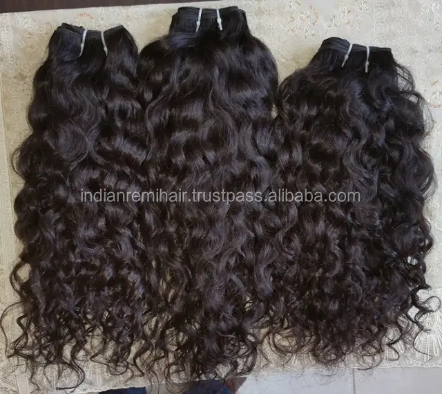 Raw Curly Human Hair , virgin cuticle aligned hair water curls