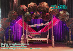 ที่โดดเด่นมุสลิมMehndiเวทีแกว่งแต่งงานSangeetเวทีแกว่งตกแต่งงานแต่งงานไม้แกะสลักJhula - Product Image 6