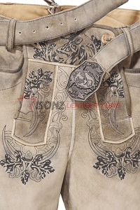 กางเกงขาสั้นบาวาเรียนหนังวัวเลเดอร์โฮเซ่นเสื้อแจ็คเก็ตมีไซส์ใหญ่ป้องกันการยับสำหรับคุณแม่พร้อมเทคนิคการปักลายสไตล์เยอรมันเคอร์ส - Product Image 2