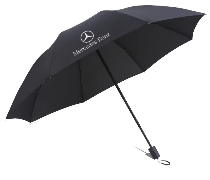 יבוא מטריות 3 לקפל ידני פתוח מותאם אישית מודפס מטריית רכב מותג לוגו גומי ציפוי ידית עבור רכב