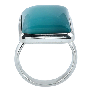 Rectángulo turquesa piedra preciosa 925 anillo de plata esterlina romántico plateado anillo de moda para boda, aniversario, regalo. - Product Image 2