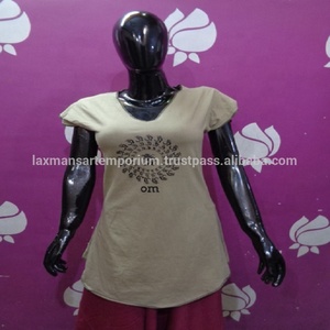 Camisetas Largas de Punto Modernas para Mujer con Estampados de Dioses Hindúes, Transpirables, 100% Algodón, Estilo Indie Folk, Serigrafiadas, Venta al Por Mayor - Product Image 2