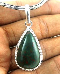 สเตอร์ลิงเงินผสมรูปร่างธรรมชาติแจสเปอร์ Bronzite เลือดหินพลอยงูโซ่จี้เสน่ห์ - Product Image 2