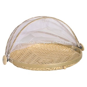 Vietnam Bamboo Woven <b>Fruit</b> Basket With <b>Net</b> Cover, Bamboo Floding <b>Fruit</b> Basket - Product Image 4