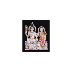 รูปปั้นหินอ่อนพระศิวะพาราวาติสำหรับบูชาในพระวิหาร - Product Image 1