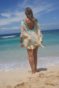 Robe d'été bohème avec ourlet à volants, brodée à la main, Sexy sans pampilles, tenue royale, Design Unique, tunique, vêtement de plage, Caftan - Product Image 3