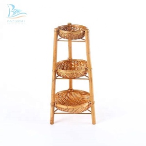 Panier vietnamien en bambou, panier de rangement pour fruits à trois niveaux, - Product Image 1