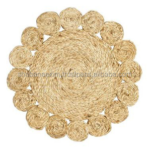 ห้องครัวที่ยอดเยี่ยมปอกระเจาโรงแรม Placemats พรมปอกระเจาสําหรับห้องนั่งเล่นลายดอกไม้ในร่มปอกระเจาทอ Placemat จากอินเดีย - Product Image 1