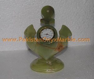 Artesanías de mármol de ónix, relojes de calidad de exportación de fábrica de Pakistán, estilo modelo pintado a mano para decoración del hogar - Product Image 3