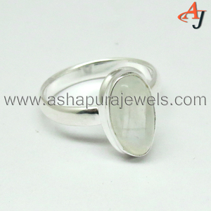 Anillos de plata de ley 925 con piedra lunar de arcoíris, joyería de plata de ley 925 - Product Image 2