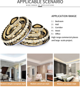 Đẹp Ba Màu Sắc Dẫn Ánh Sáng Trần, Vật Liệu Là Thép Không Gỉ Và Crystal Chandelier Luxury Crystal Đèn Phòng Khách - Product Image 2