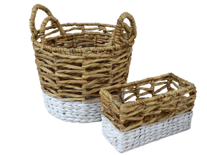 Cesta de Almacenamiento Plegable Ecológica de Jacinto de Agua Tejido con Asas y Color Natural - Product Image 4