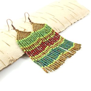 Pendientes bohemios, joyería gitana, joyería boho, multicolor, Hechos a mano, Felicidad - Product Image 1