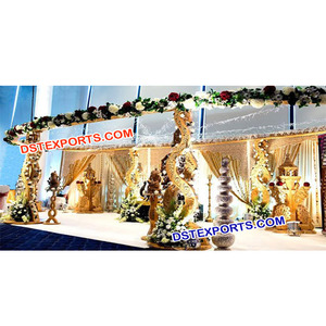 Mandap de Madera Artesanal para Bodas Indias, Diseño Diferente, Mandap Tallado en Madera, Último Modelo de Mandap de Madera Tipo Pavo Real, Juego de Mandap de Madera para Inglaterra - Product Image 1