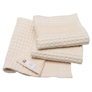 Hiorie ผ้าขนหนูวาฟเฟิลผ้าฝ้ายทอจากคอตตอน100% ของ Imabari ขนาด34ซม. * 80ซม. รังผึ้งสีเบจคุณภาพสูงขนาด350แกรมและเป็นมิตรต่อสิ่งแวดล้อม - Product Image 1