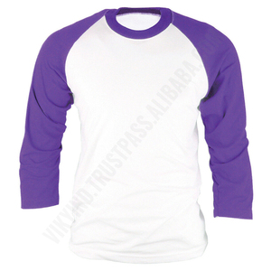 เสื้อยืดเบสบอลแขนสามส่วนผู้ชายไซส์ US แบบสั่งทำพิเศษ ผ้าเจอร์ซีย์เร็กแลนสีพื้น สำหรับฤดูใบไม้ร่วง แห้งเร็ว ทรงปกติ - Product Image 4