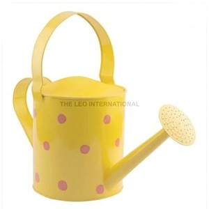 Plantes bidons d'eau et fer métal couleur jaune imprimé pour enfants Pot de jardin de fleurs pour le jardinage domestique 15x8x12 pouces - Product Image 1