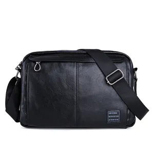 New style men's shoulder bag high-end PU leather business casual crossbody bag retro messenger small hanging bag