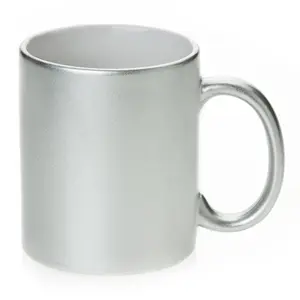 Silver Color Pearl Surface Sublimation Mug Custom Logo Picture Printing Ceramic coffee 11oz sublimation mug