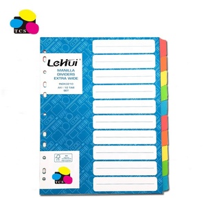 High Quality School Office Stationery Extra Wide A4+ 10 Tab Manila Assorted 5 Color Index Tab <strong>Paper</strong> Divider <strong>File</strong> <strong>Folder</strong> - Product Image 1