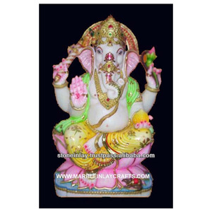 Statue décorative du dieu Ganesh en marbre indien - Product Image 1