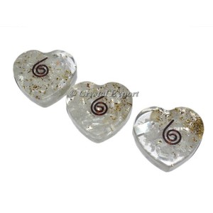 Crystal Quartz <b>Orgonite</b> Hearts - Product Image 1