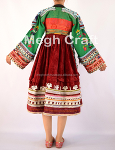 Vestido étnico Balochi bordado a mano, seda de Kuchi, bordado de borlas, vestido étnico Kuchi, monedas Banjara - Product Image 5