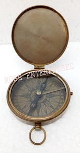 Boussole en laiton nautique antique avec logo personnalisé Horloge poème de travail plat maritime vintage en métal poli fait à la main style européen haut - Product Image 4