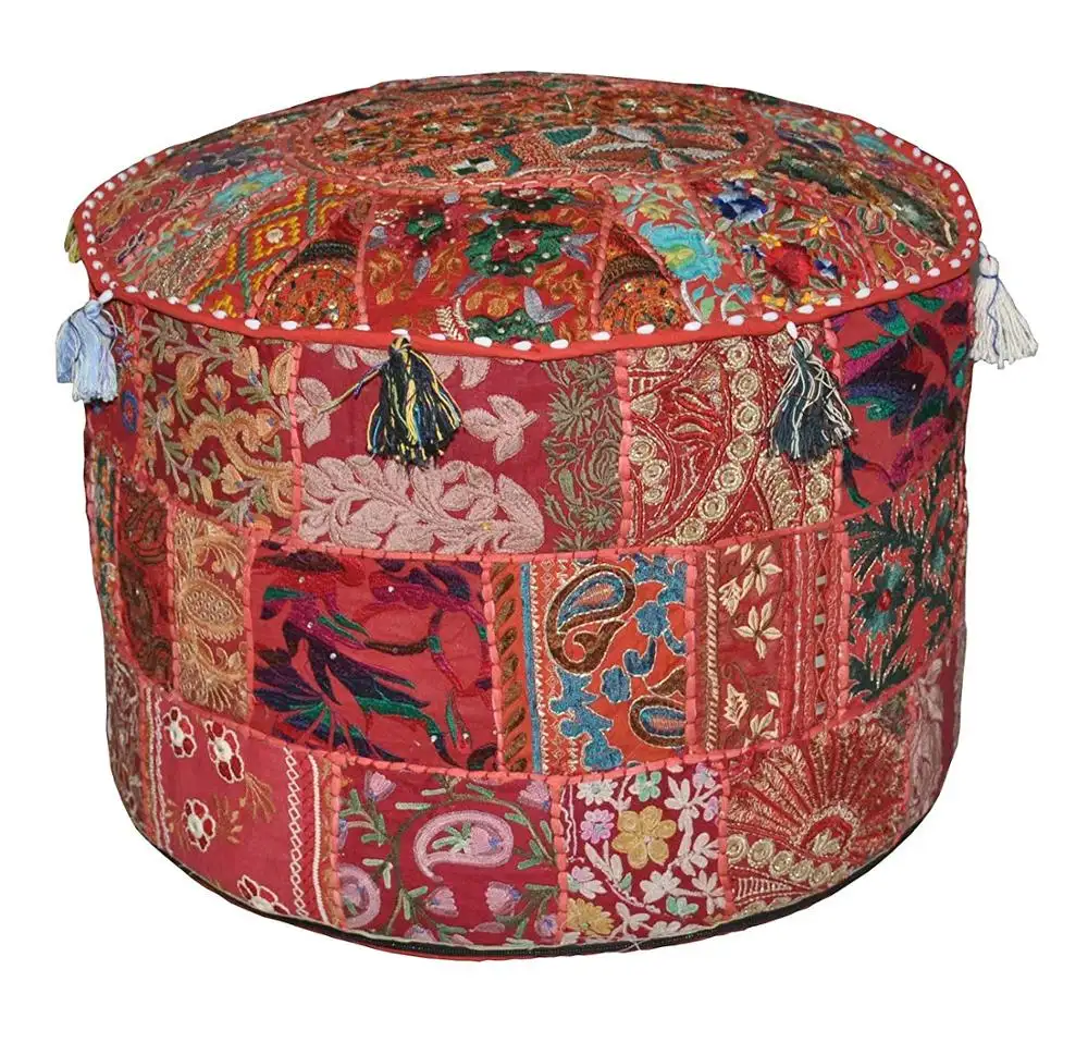 Großhändler von Indian Patchwork Banjara Ottoman Cotton Pouf Cover Pouffe