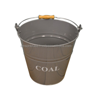 Coal Bucket <b>Shovel</b> Fireplace Tool Home Garden Use Decorative Household Cleaning Tool Metal Coal Bucket With Wooden <b>Handle</b> - Product Image 5