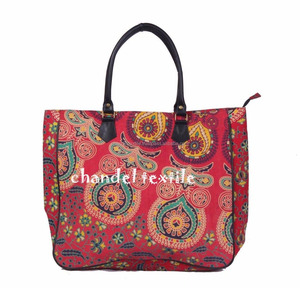 Bolso de mano de algodón elegante hecho a mano con Mandala para mujer, estilo Hippie, bolso de hombro elegante, cierre de botón, bolso de compras doble Floral - Product Image 4