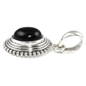 Pendentif en argent Sterling 925 Onyx noir, bijoux de créateur, bijoux en argent, vente en gros - Product Image 3