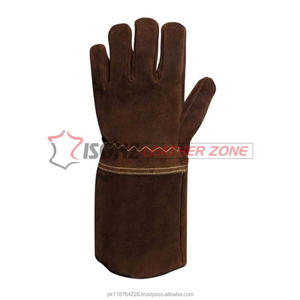 Gants de soudage TIG ISONZ marron de qualité supérieure, pour soudeurs, paume entière en daim fendu, 35 cm, résistance à la chaleur, antidérapants, EN388 - Product Image 5