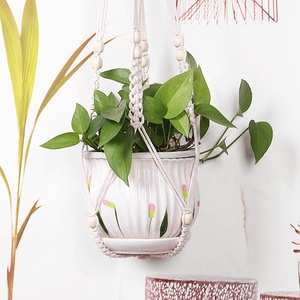 Macetero Colgante de Macramé de Cuerda de Algodón Orgánico Ecológico Más Vendido, Diseño Moderno Hecho a Mano, Decoración del Hogar de Tela - Product Image 5