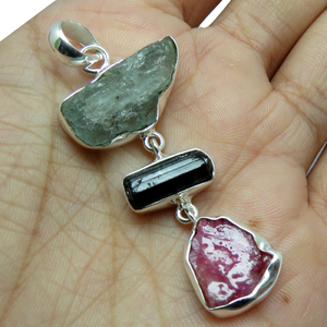Colgantes de plata de ley 925 con múltiples piedras, joyería de plata de diseño - Product Image 5
